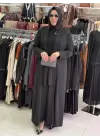 DERİNSTORE TAŞLI ABAYA SİYAH