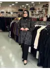 DULE DESENLİ TRİKO TUNİK SİYAH