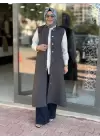 eren konuş ray desen kapıtone duğmeli yelek