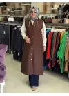 eren konuş ray desen kapıtone duğmeli yelek