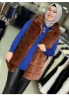 GAZE KÜRK YELEK KAHVERENGİ
