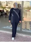 GAZE PANTOLONLU TAŞLI TAKIM LACİVERT