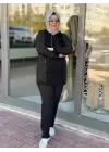 GAZE TAŞLI PANTOLONLU TAKIM SİYAH