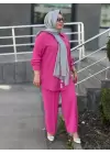 GÖMLEĞİ TAŞLI PANTOLONLU TAKIM FUŞYA