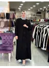 GRİMİSS TAŞ DETAYLI ABAYA SİYAH