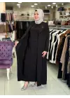 GRİMİSS TAŞ DETAYLI ABAYA SİYAH