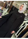 GRİMİSS TAŞ DETAYLI ABAYA SİYAH