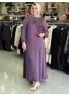 İPEK CUPRA ELBİSE MOR