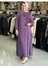 İPEK CUPRA ELBİSE MOR