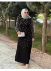 JUKİ beyaz İNCİ DETAYLI ELBİSE SİYAH