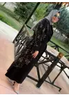 JUKİ ÇİÇEK ABAYA SİYAH