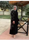 JUKİ ÇİÇEK ABAYA SİYAH