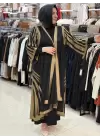 JUKİ DÜZ ÇİZGİ DESENLİ ABAYA SİYAH