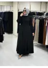 JUKİ EL İŞLEMELİ BONCUK DETAYLI ELBİSE LACİVERT