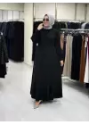 JUKİ EL İŞLEMELİ BONCUK DETAYLI ELBİSE SİYAH