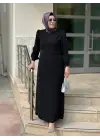 juki işlemeli kübra elbise SİYAH