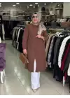 JUKİ UZUN TUNİK GÖMLEK KAHVERENGİ
