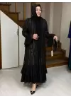 JUKİ VOLANLI ABAYA SİYAH