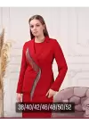 KREM ELBİSE CEKETLİ TAKIM KIRMIZI