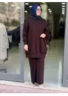 RİBANALI PANTOLONLU TAKIM KAHVERENGİ