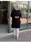 SAFİR DÜĞMELİ TUNİK SİYAH