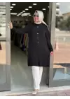 SAFİR DÜĞMELİ TUNİK SİYAH