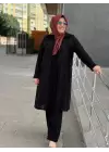 SAFİR İÇLİKLİ İKİLİ ELBİSE SİYAH