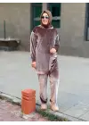ZEMRAM KADİFE İKİLİ TAKIM VİZON
