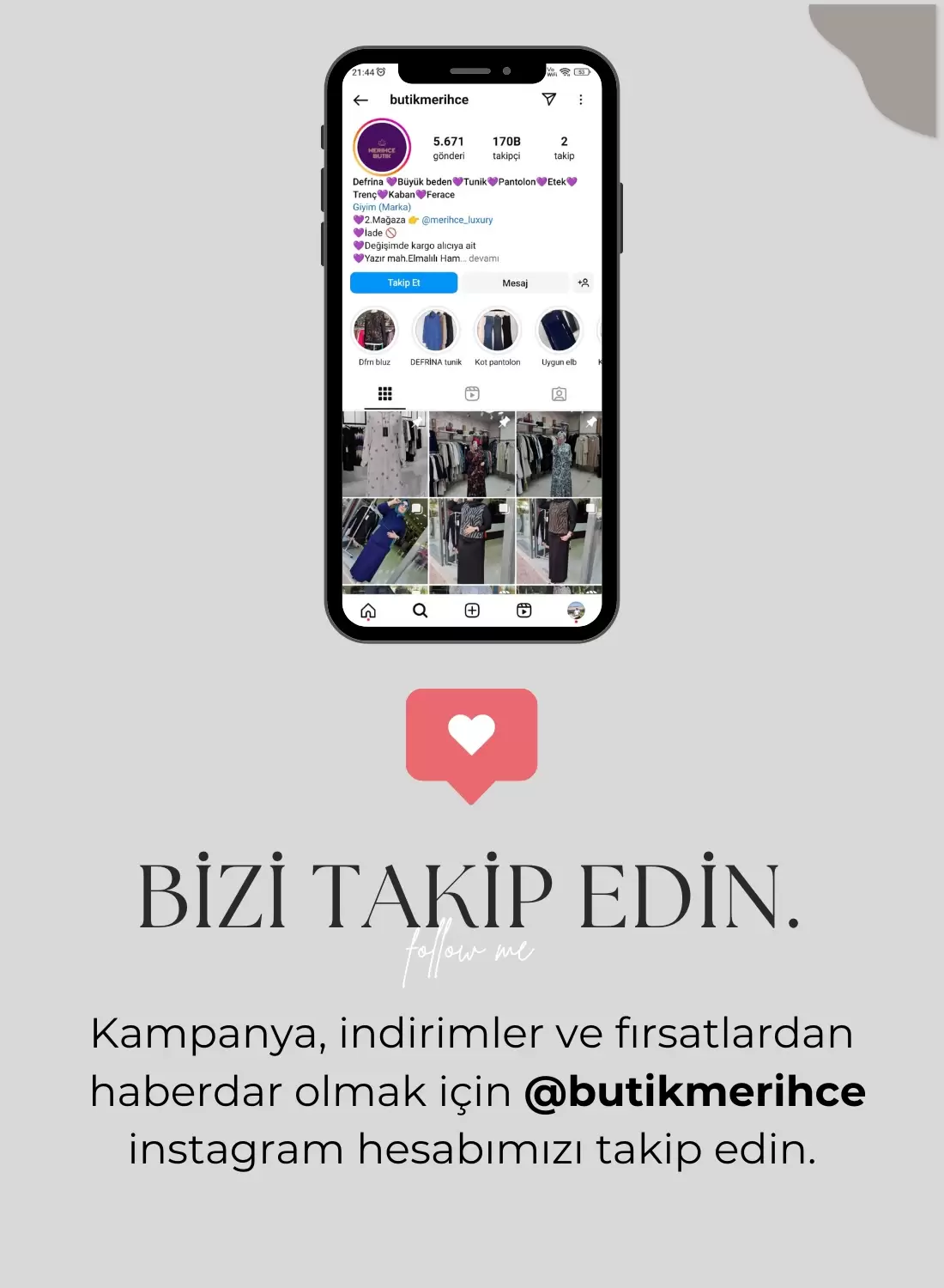 Bizi Takip Edin!