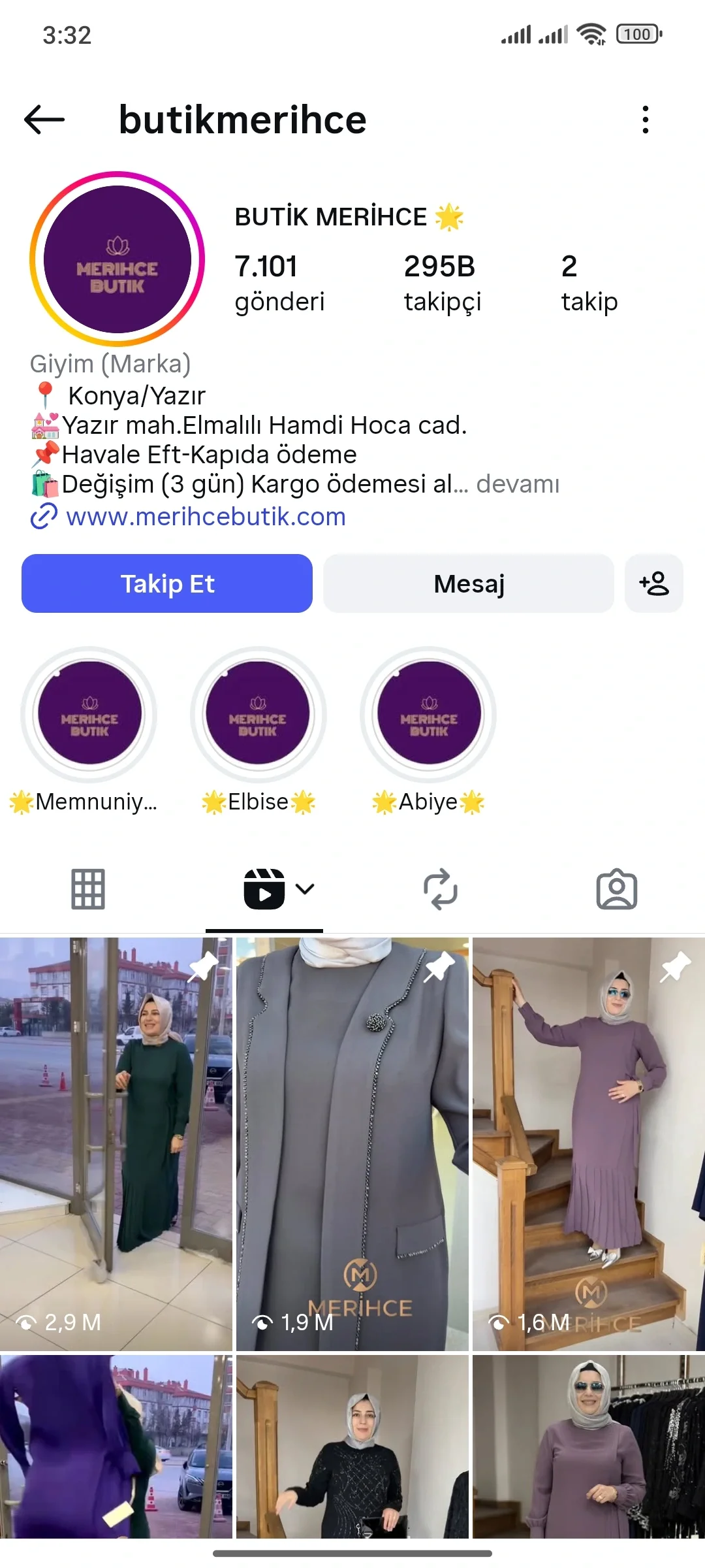 Butik Merihçe Instagram
