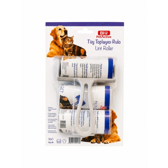 BioPetActive Tüy Toplama Rulosu 60 Yaprak (2 Yedek Rulolu)