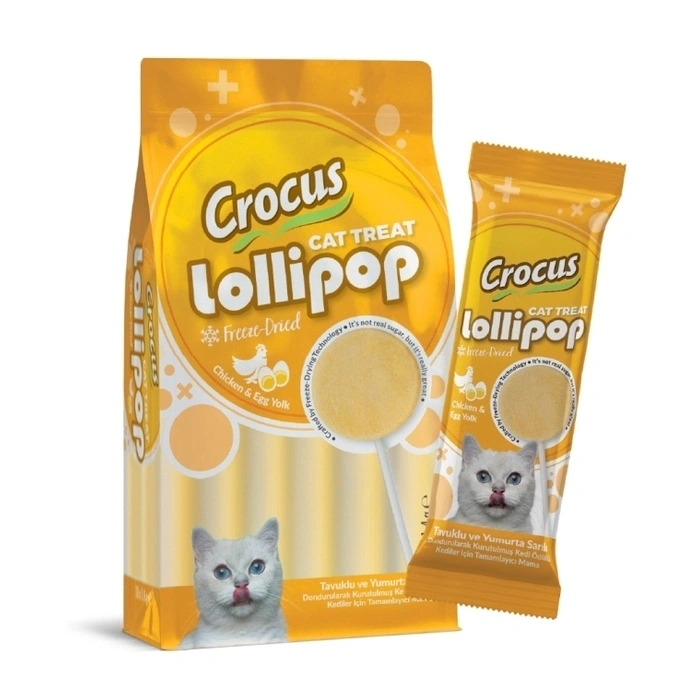Crocus Tavuklu ve Yumurta Sarılı Kedi Lolipopu 1 Adet