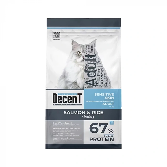 Decent Somonlu Yetişkin Kedi Maması 1.5 Kg