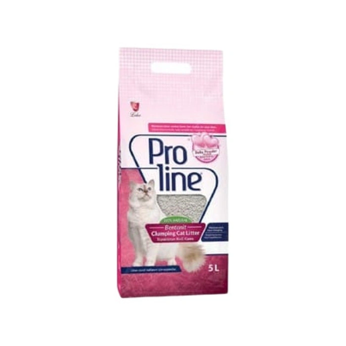 Proline İnce Taneli Bebek Pudralı Kokulu Bentonit Kedi Kumu 5 Lt
