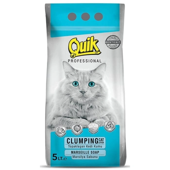 Quik Bentonit İnce Taneli Marsilya Sabunlu Kedi Kumu 5Lt