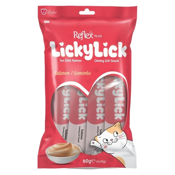 Reflex Plus Lickylick Somonlu Sıvı Ödül Maması 4x15 Gr