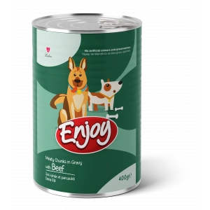 Enjoy Sos İçinde Et Parçacıklı Dana Etli Köpek Konservesi 400 Gr