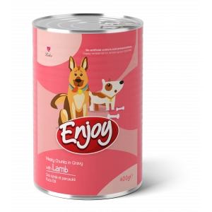 Enjoy Sos İçinde Et Parçacıklı Kuzu Etli Köpek Konservesi 400 Gr