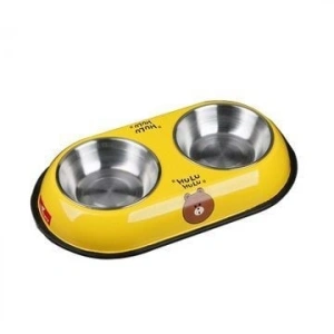 Nunbell Çelik Mama Kabı Sarı 2li 34.5 Cm