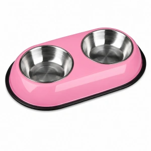 Nunbell Çelik Mama Kabı Pembe 2li 34.5 Cm