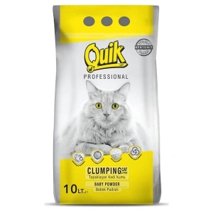 Quik Bentonit İnce Taneli Pudra Kokulu Kedi Kumu 10Lt