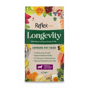 Reflex Plus Longevity Orta Ve Büyük Irk Yetişkin Köpek Maması 2,7 Kg