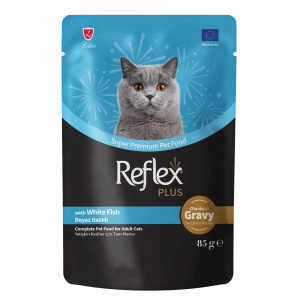 Reflex Plus Sos İçinde Et Parçacıklı Beyaz Balıklı Yaş Mama 85 Gr