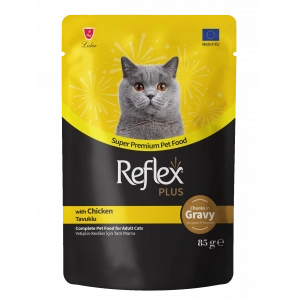 Reflex Plus Sos İçinde Et Parçacıklı Tavuklu Yetişkin Kedi Maması 85 Gr