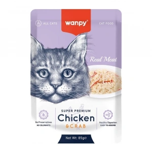 Wanpy Pouch Tavuklu & Yengeçli Yaş Kedi Maması 85 Gr