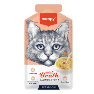 Wanpy Somonlu ve Ton Balıklı Kedi Çorbası 50 gr