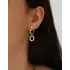 Beyaz Mineli Altın Küpe