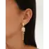 Çizgi Desen Zincir Sallantılı Altın Küpe