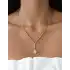 Sıra Toplu Altın Yonca Kolye