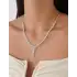 Taşlı Markiz Kesim Altın Kolye